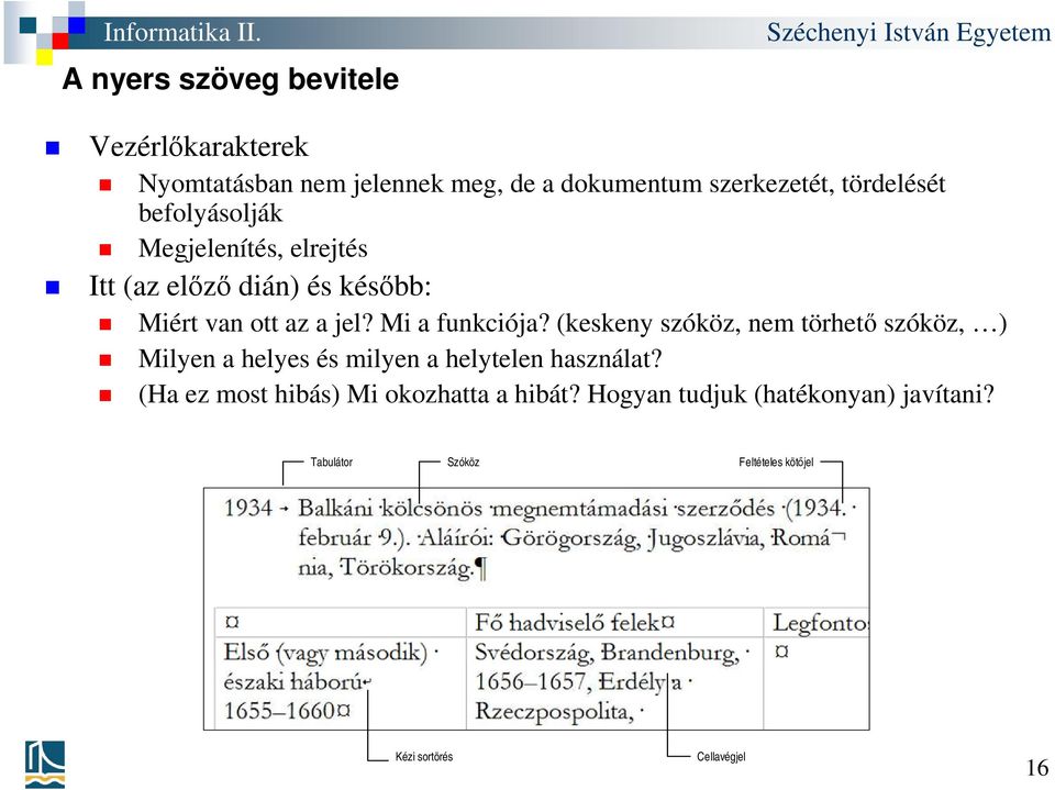 (keskeny szóköz, nem törhető szóköz, ) Milyen a helyes és milyen a helytelen használat?