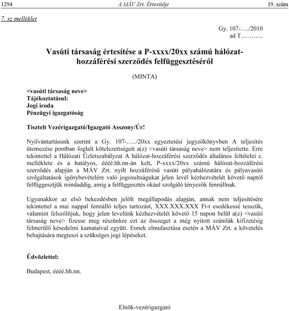 Értesítője