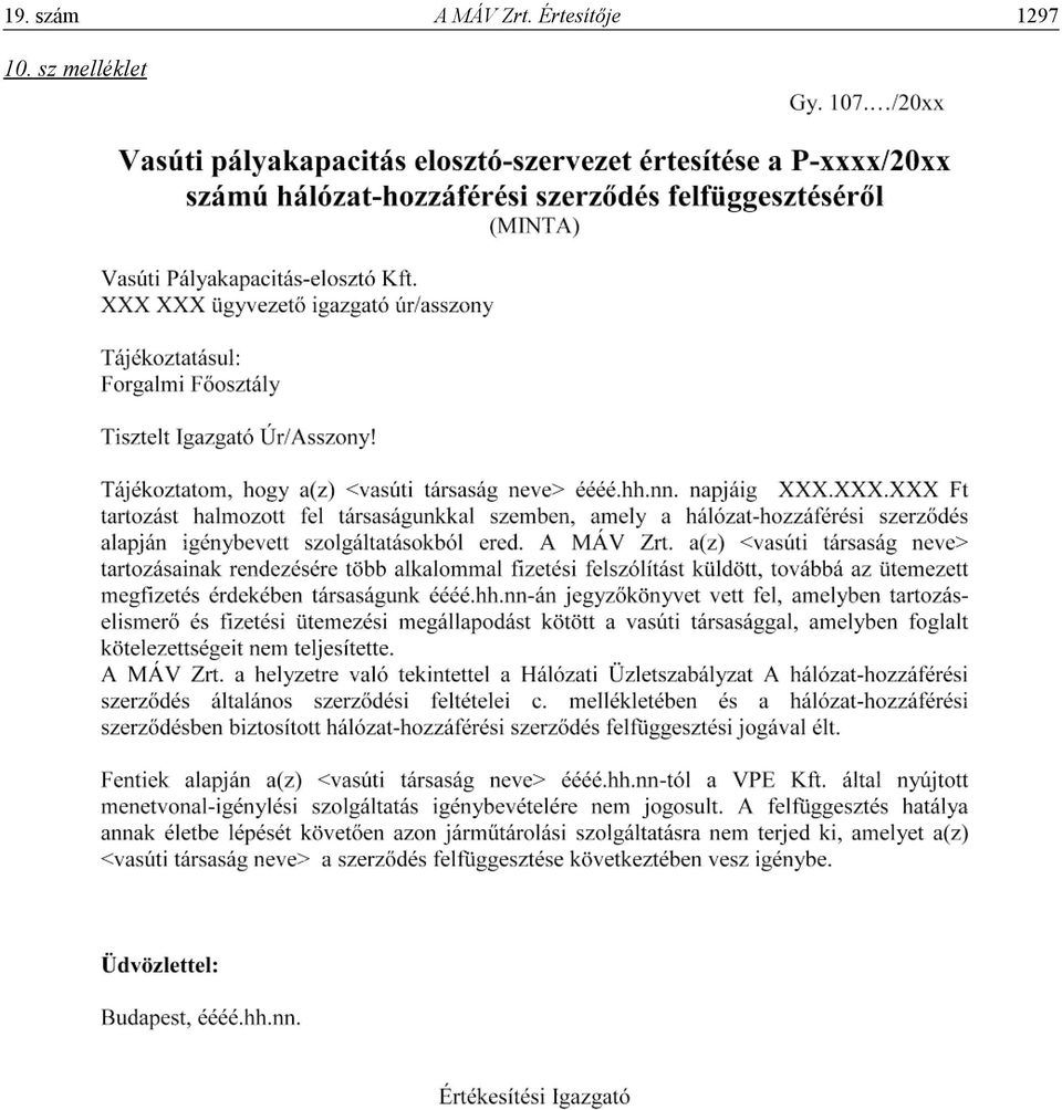 Értesítője