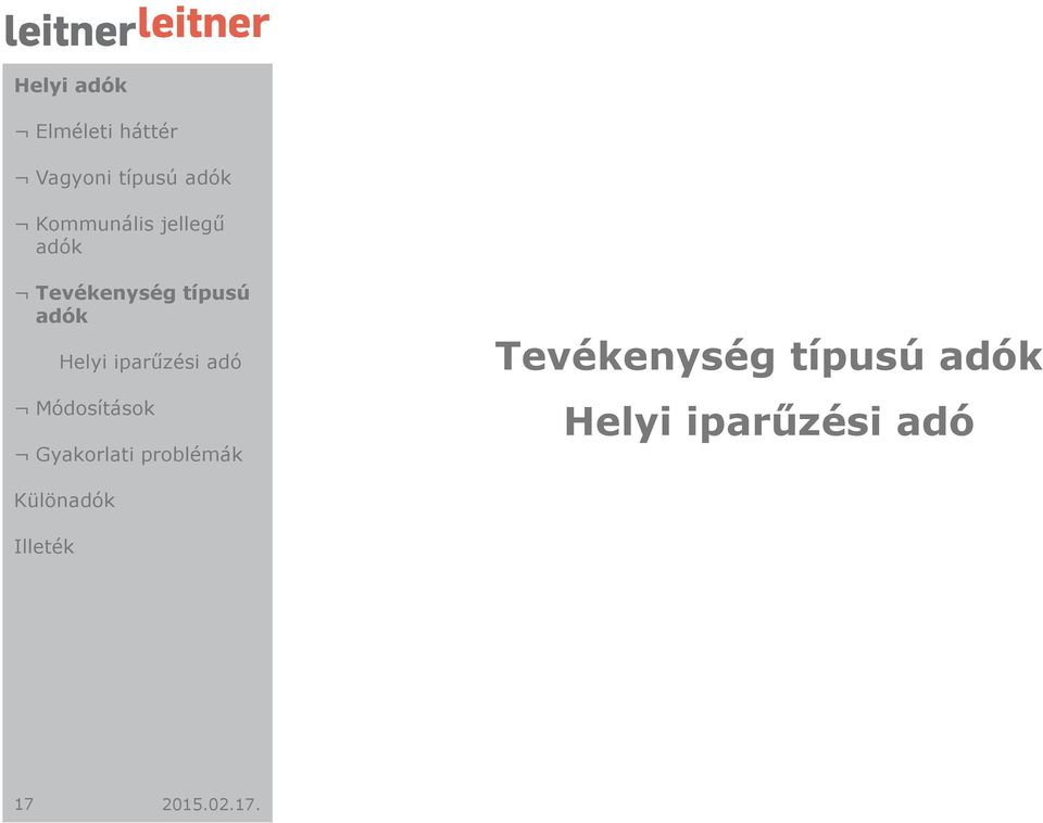 Helyi iparűzési adó Módosítások
