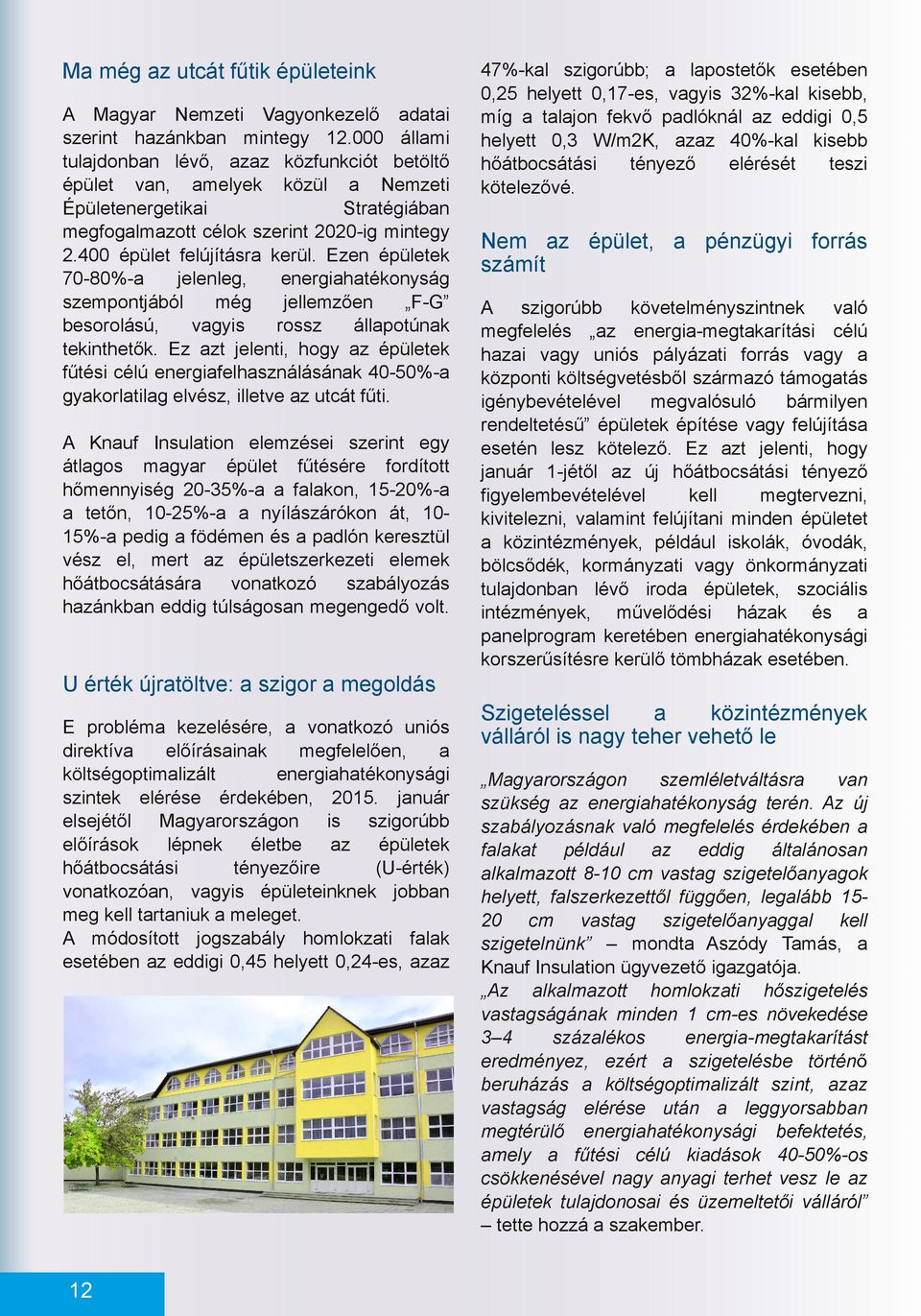 Ezen épületek 70 80% jelenleg, energihtékonyság szempontjából még jellemzően F G besorolású, vgyis rossz állpotúnk tekinthetők.