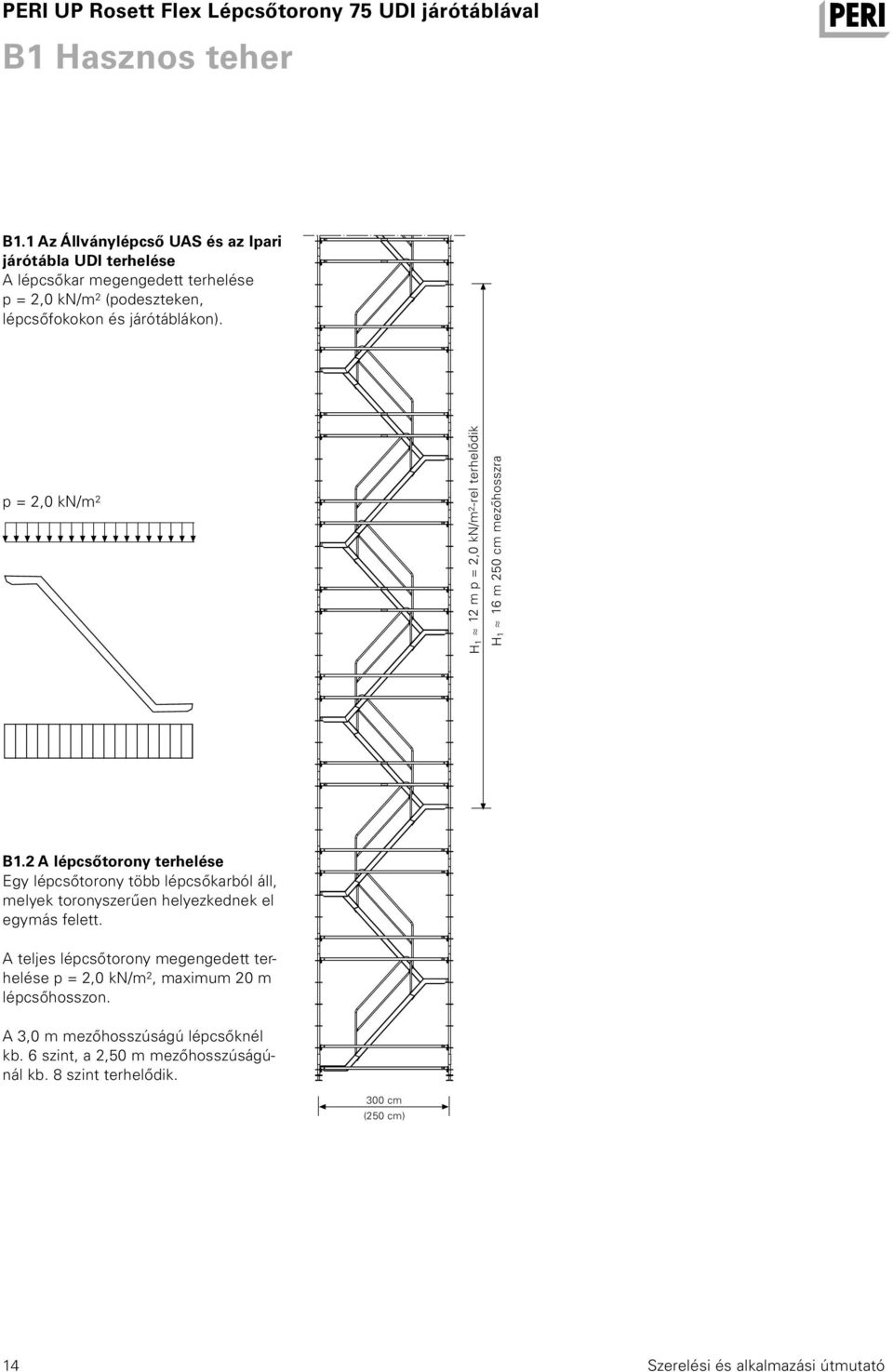 p = 2,0 kn/m 2 12 m p = 2,0 kn/m 2 -rel terhelődik H1 H1 16 m 250 cm mezőhosszra B1.