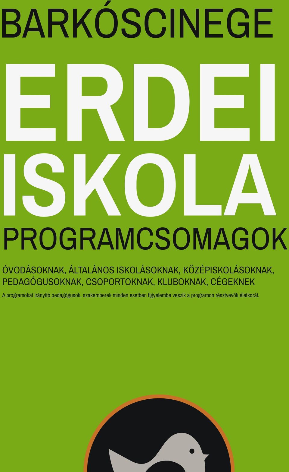 KLUBOKNAK, CÉGEKNEK A programokat irányító pedagógusok,