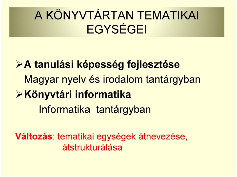 tantárgyban Könyvtári informatika Informatika