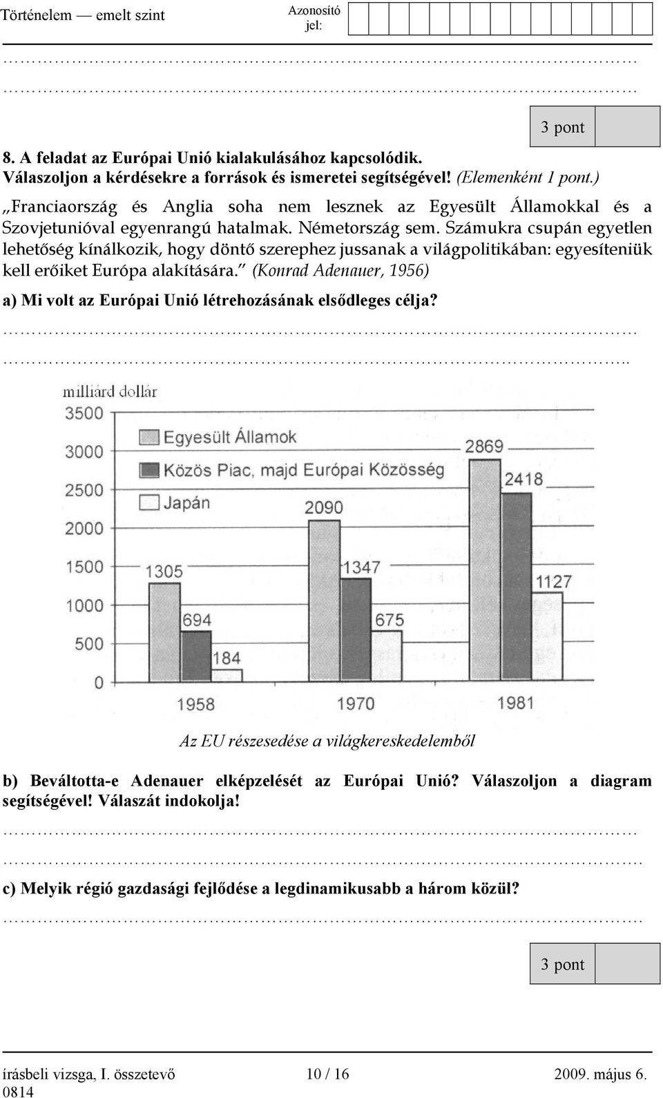 Számukra csupán egyetlen lehetőség kínálkozik, hogy döntő szerephez jussanak a világpolitikában: egyesíteniük kell erőiket Európa alakítására.