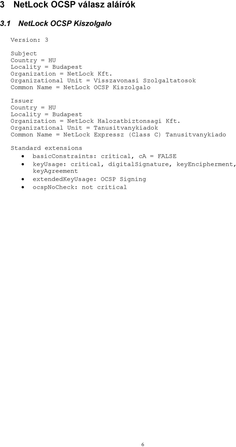 Kft. Organizational Unit = Tanusitvanykiadok Common Name = NetLock Expressz (Class C) Tanusitvanykiado Standard extensions