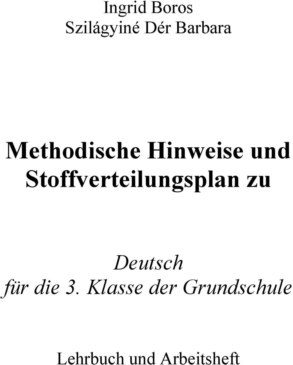 Stoffverteilungsplan zu Deutsch für