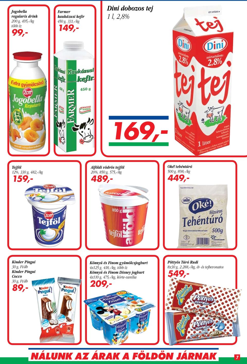 tehéntúró 500 g, 898,-/kg 449,- Kinder Pingui 30 g, Ft/db Kinder Pingui Cocco 30 g, Ft/db 89,- Könnyű és Finom gyümölcsjoghurt