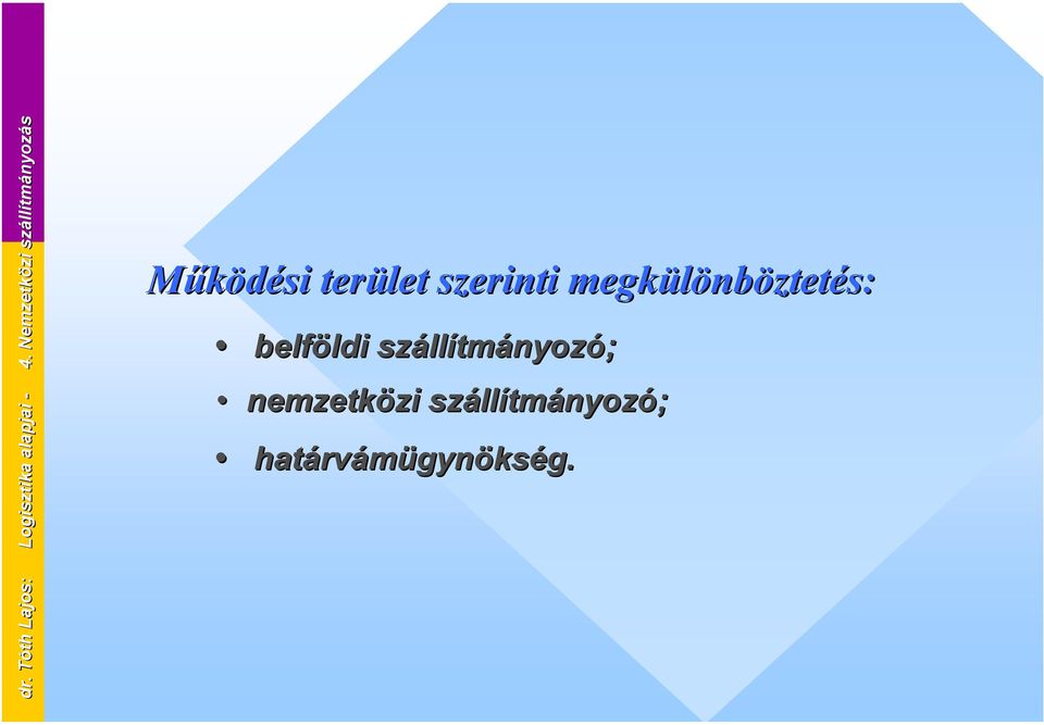 dr. Tóth Lajos: Logisztika alapjai.