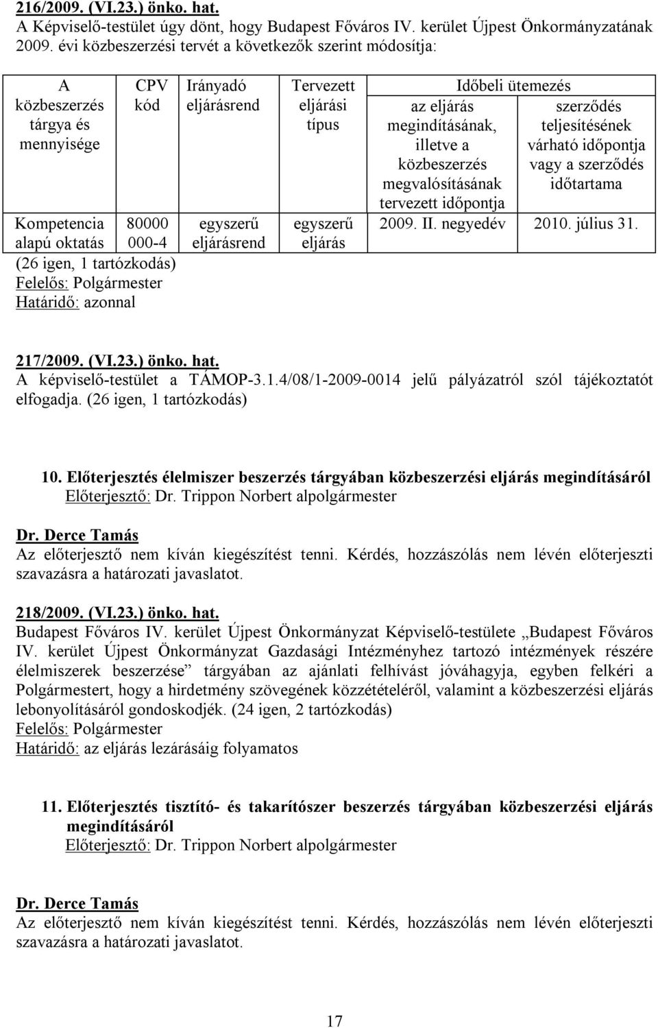 azonnal Irányadó eljárásrend egyszerű eljárásrend Tervezett eljárási típus egyszerű eljárás az eljárás megindításának, illetve a közbeszerzés megvalósításának tervezett időpontja Időbeli ütemezés