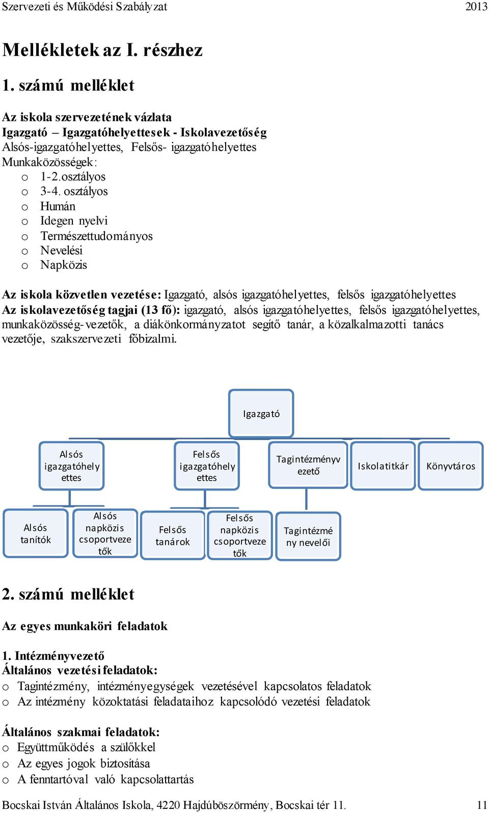 osztályos o Humán o Idegen nyelvi o Természettudományos o Nevelési o Napközis Az iskola közvetlen vezetése: Igazgató, alsós igazgatóhelyettes, felsős igazgatóhelyettes Az iskolavezetőség tagjai (13