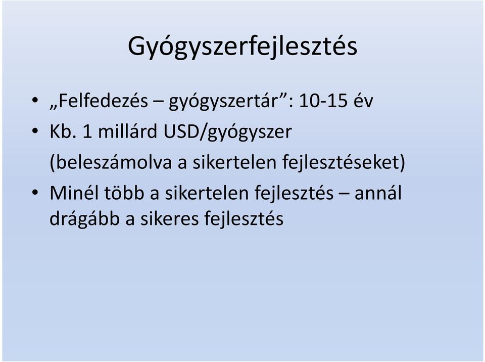 1 millárd USD/gyógyszer (beleszámolva a