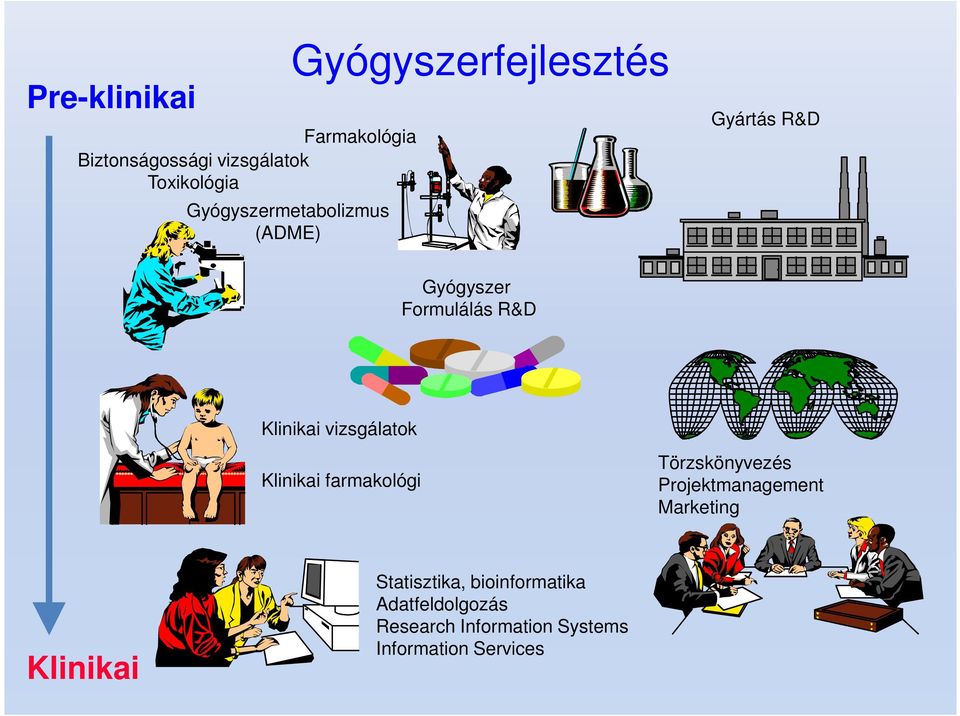 R&D Klinikai vizsgálatok Klinikai farmakológi Törzskönyvezés Projektmanagement