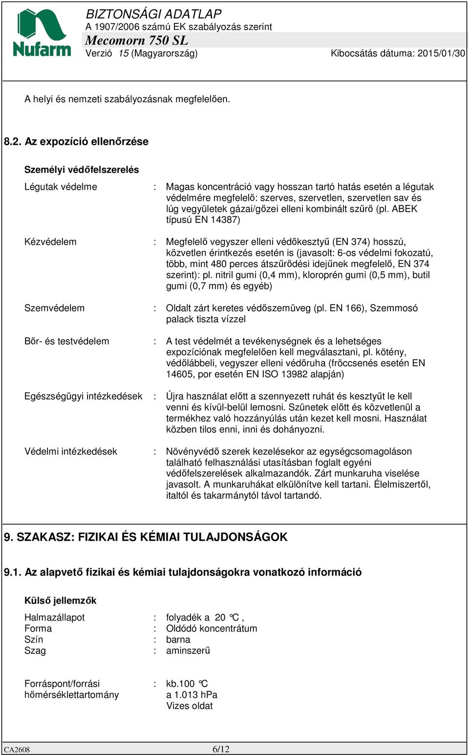vegyületek gázai/gőzei elleni kombinált szűrő (pl.