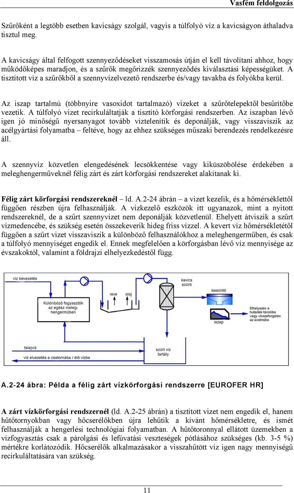A tisztított víz a szűrőkből a szennyvízelvezető rendszerbe és/vagy tavakba és folyókba kerül. Az iszap tartalmú (többnyire vasoxidot tartalmazó) vizeket a szűrőtelepektől besűrítőbe vezetik.