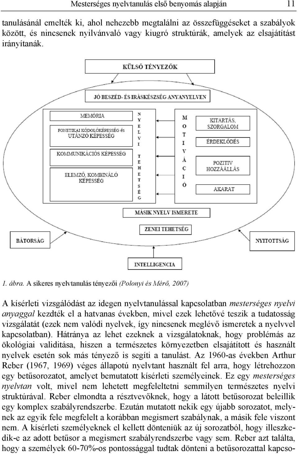 A sikeres nyelvtanulás tényezői (Polonyi és Mérő, 2007) A kísérleti vizsgálódást az idegen nyelvtanulással kapcsolatban mesterséges nyelvi anyaggal kezdték el a hatvanas években, mivel ezek lehetővé