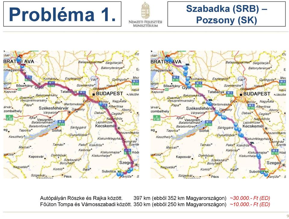 között. 397 km (ebből 352 km Magyarországon) ~30.000.