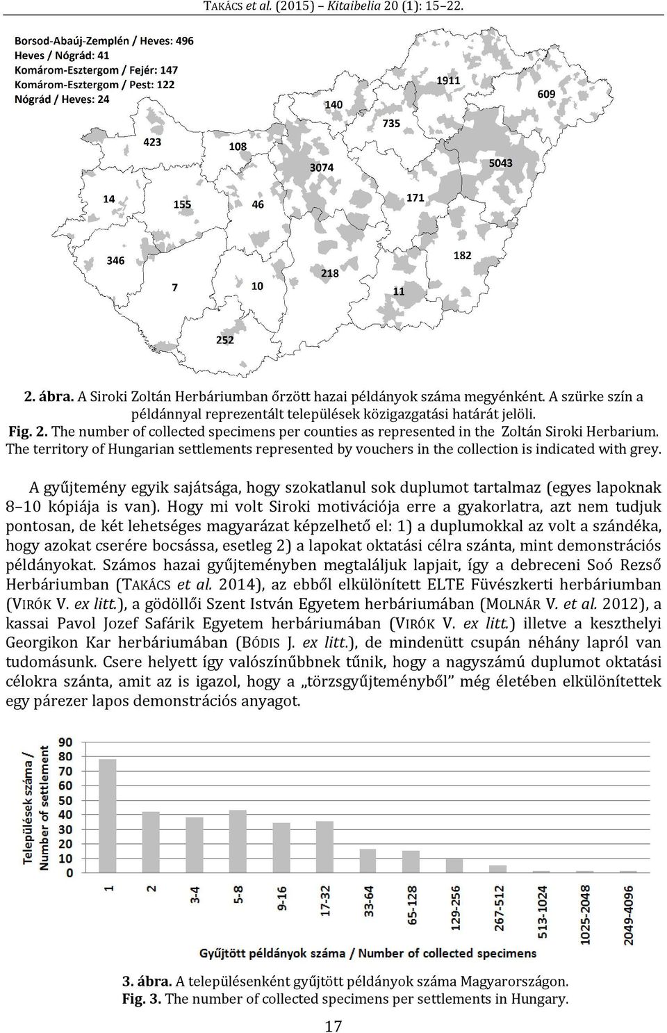 The territory of Hungarian settlements represented by vouchers in the collection is indicated with grey.