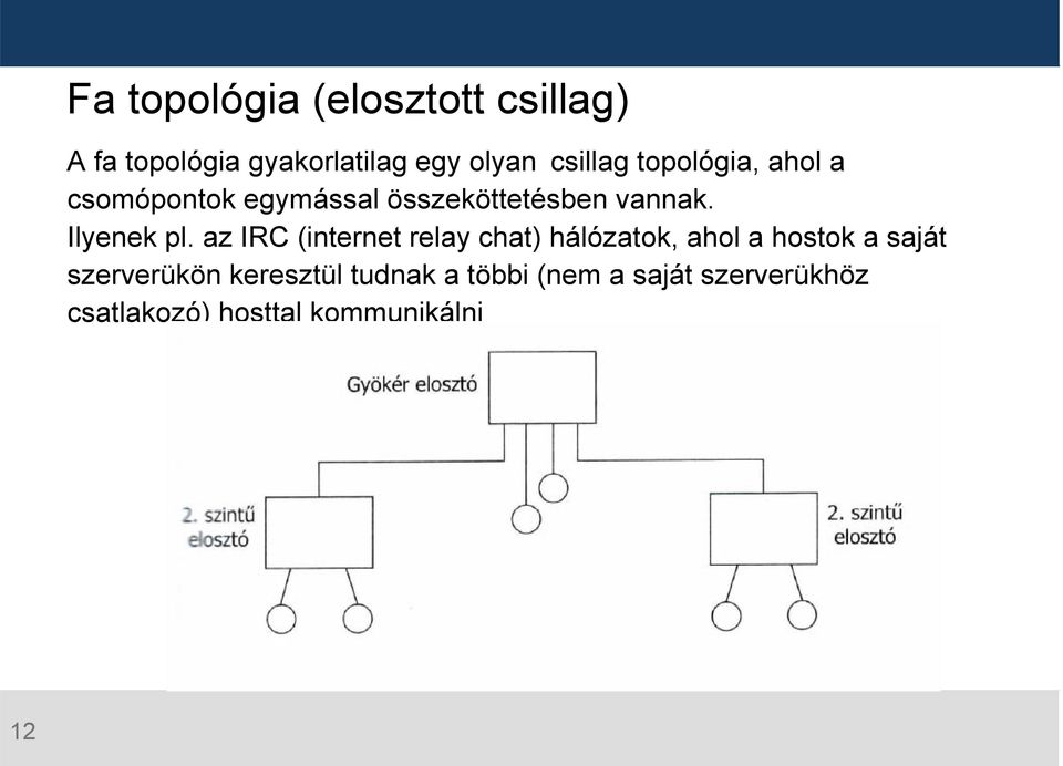 az IRC (internet relay chat) hálózatok, ahol a hostok a saját szerverükön