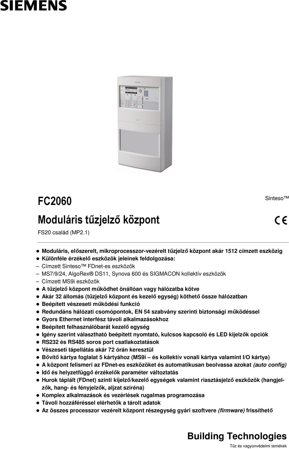 FC2060 Moduláris tűzjelző központ FS20 család (MP2.1) - PDF Ingyenes  letöltés