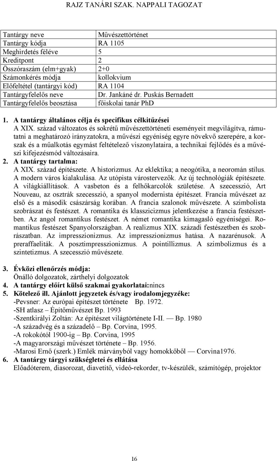század változatos és sokrétű művészettörténeti eseményeit megvilágítva, rámutatni a meghatározó irányzatokra, a művészi egyéniség egyre növekvő szerepére, a korszak és a műalkotás egymást feltételező