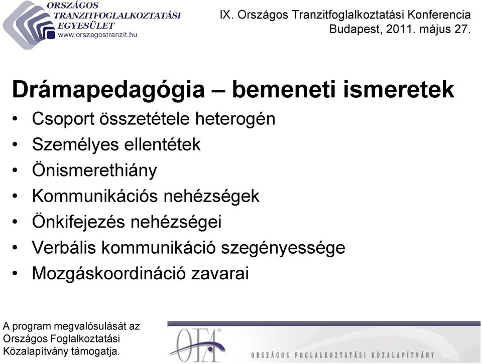 Önismerethiány Kommunikációs nehézségek Önkifejezés