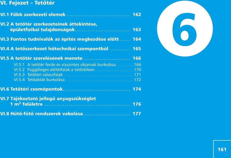 ........ 166 VI.5.2 Függôleges elôtétfalak a tetôtérben.................... 170 VI.5.3 i válaszfalak.................................... 171 VI.5.4 Tetôablak burkolása................................... 172 VI.