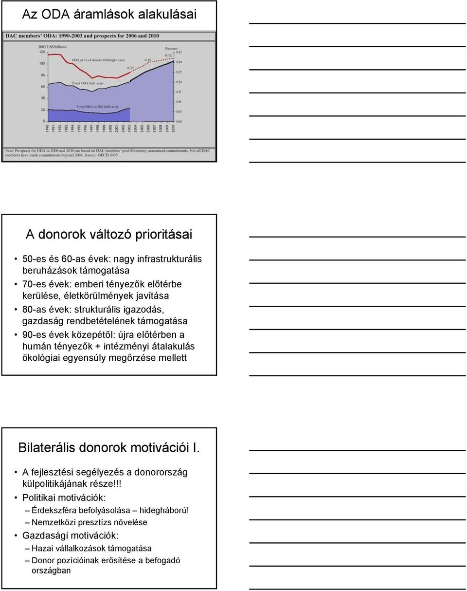 intézményi átalakulás ökológiai egyensúly megőrzése mellett Bilaterális donorok motivációi I. A fejlesztési segélyezés a donorország külpolitikájának része!