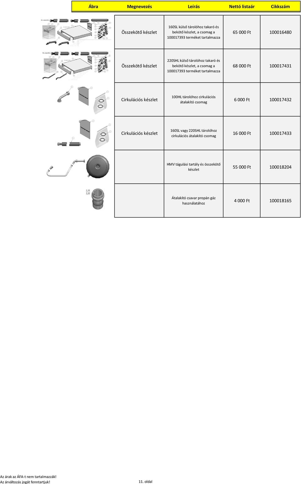 100HL tárolóhoz cirkulációs átalakító csomag 6 000 Ft 100017432 Cirkulációs készlet 160SL vagy 220SHL tárolóhoz cirkulációs átalakító csomag