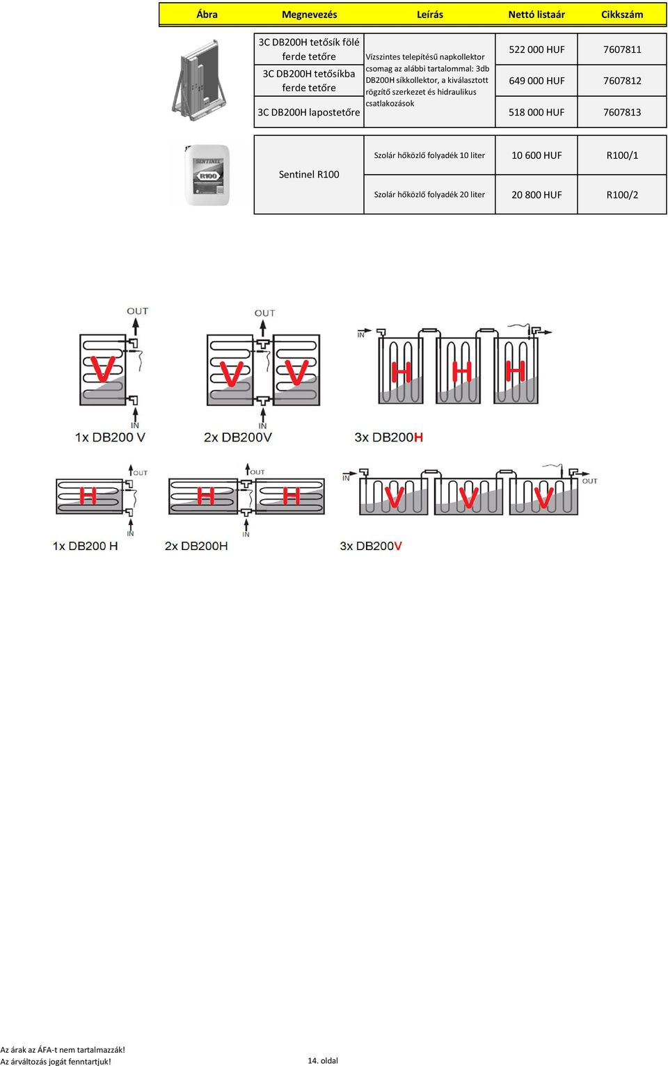 hidraulikus 649000 HUF 7607812 csatlakozások 3C DB200H lapostetőre 518000 HUF 7607813 Sentinel R100 Szolár