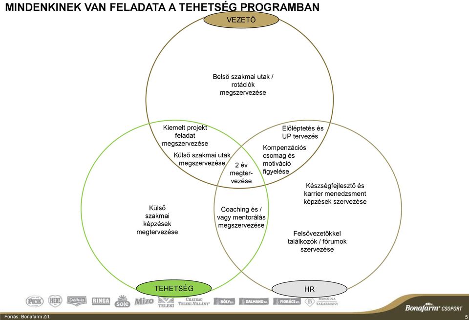 Coaching és / vagy mentorálás megszervezése Előléptetés és UP tervezés Kompenzációs csomag és motiváció figyelése