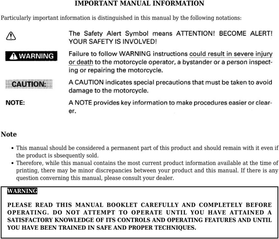 Therefore, while this manual contains the most current product information available at the time of printing, there may be minor discrepancies between your product and this manual.