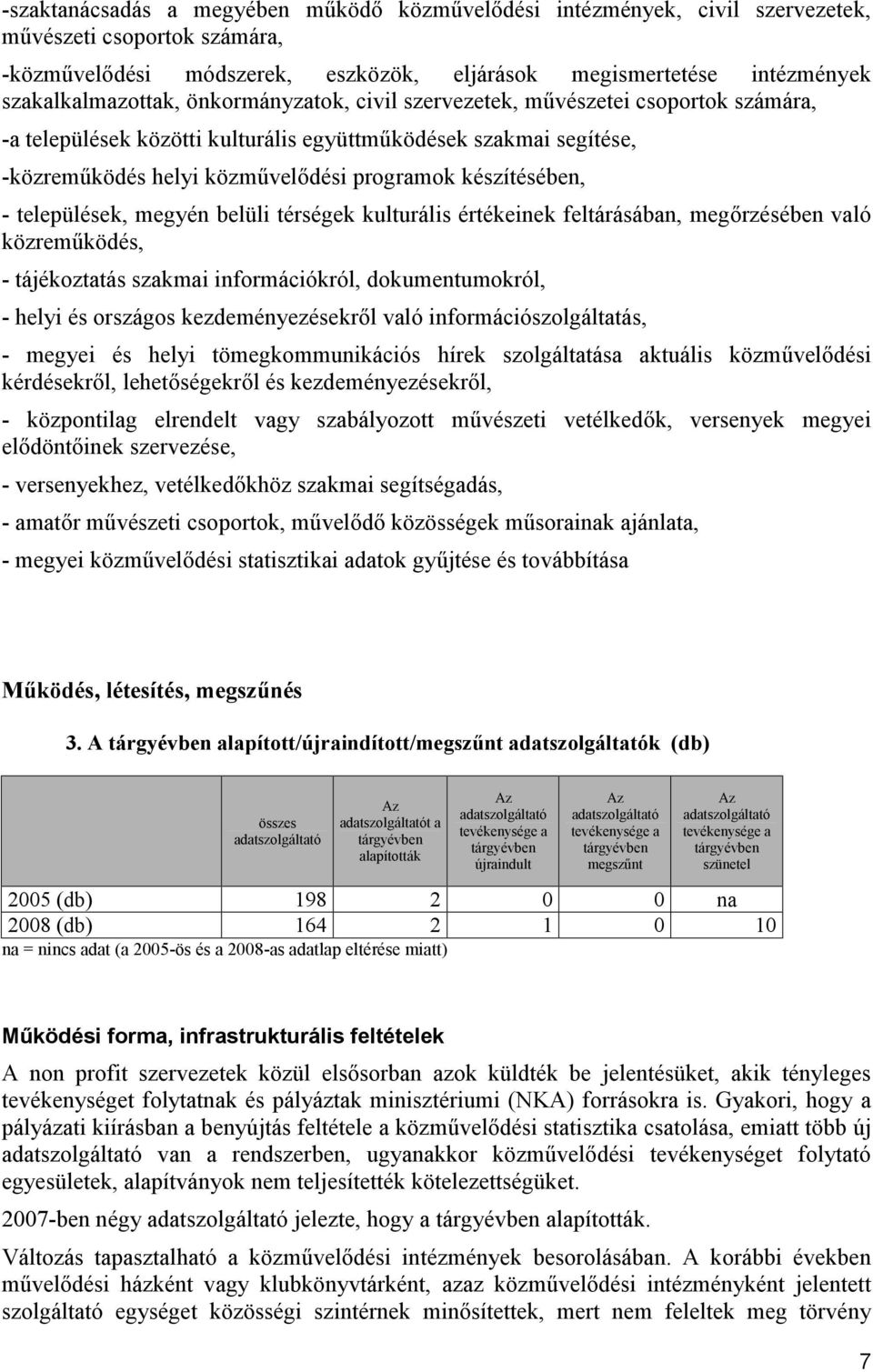 készítésében, - települések, megyén belüli térségek kulturális értékeinek feltárásában, megőrzésében való közreműködés, - tájékoztatás szakmai információkról, dokumentumokról, - helyi és országos