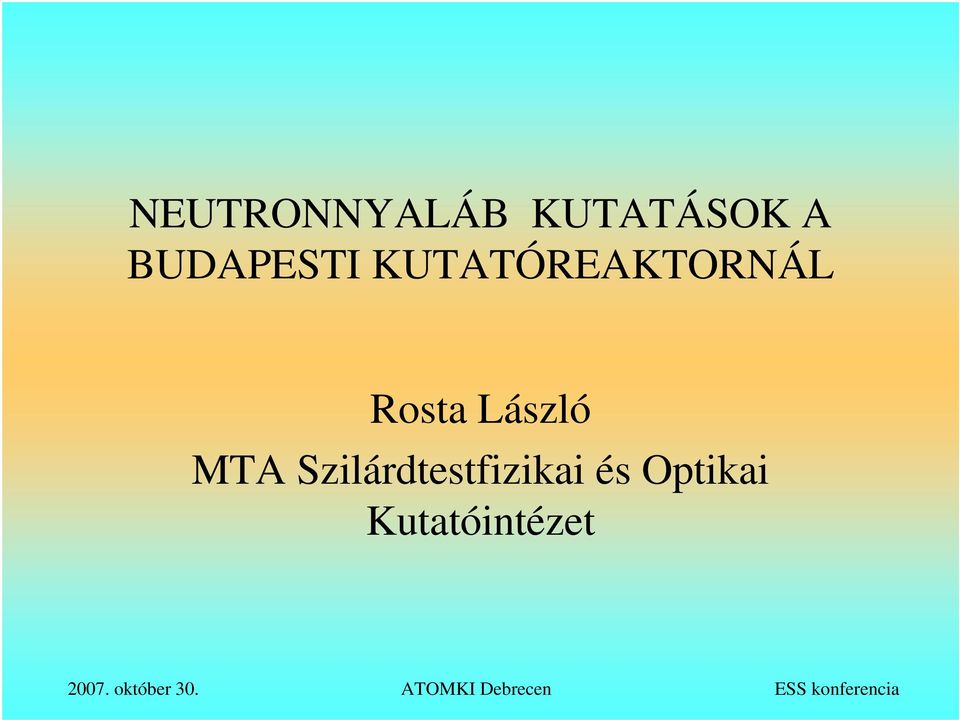 Szilárdtestfizikai és Optikai