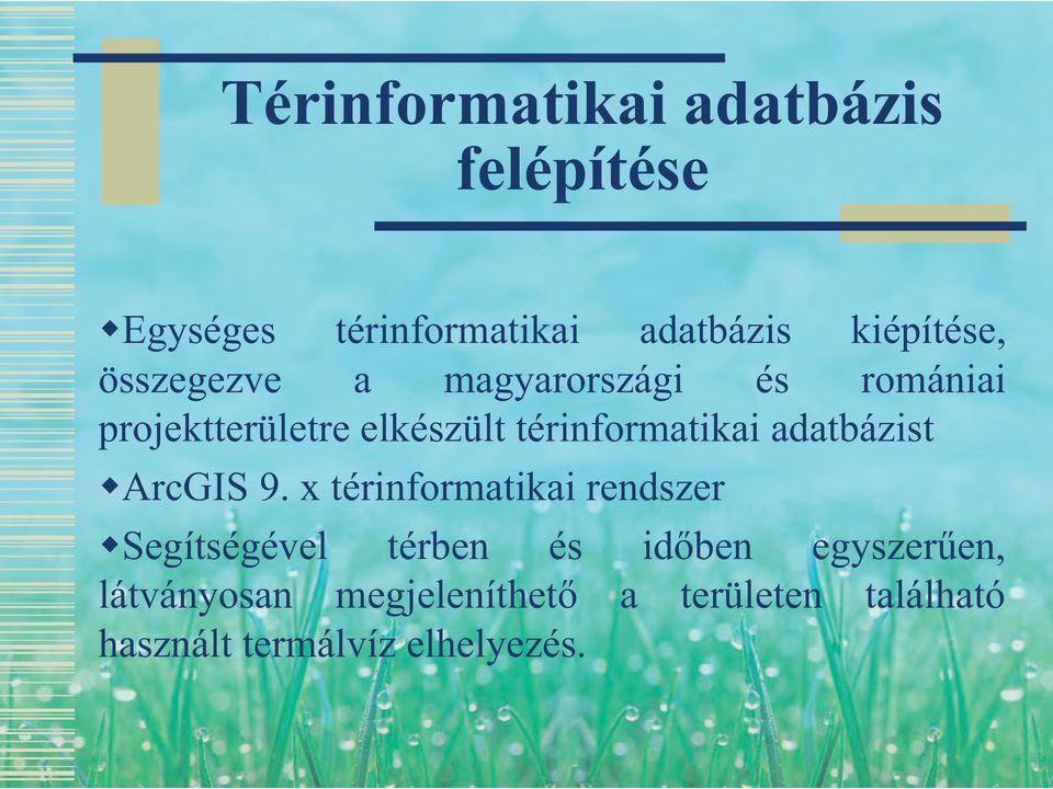 adatbázist ArcGIS 9.