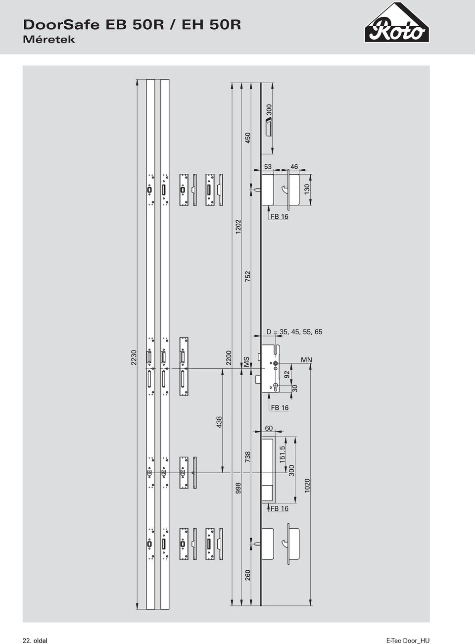 Detailmaße für