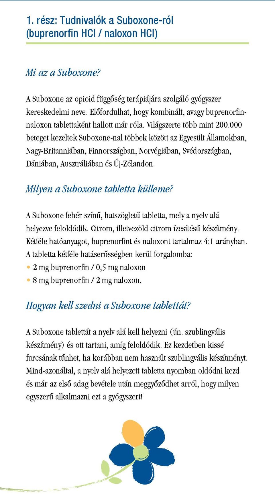 000 beteget kezeltek Suboxone-nal többek között az Egyesült Államokban, Nagy-Britanniában, Finnországban, Norvégiában, Svédországban, Dániában, Ausztráliában és Új-Zélandon.