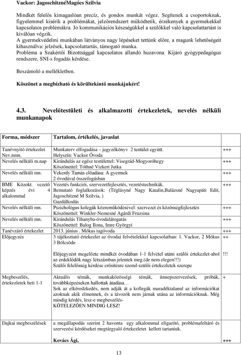 Jó kommunikációs készségükkel a szülőkkel való kapcsolattartást is kiválóan végzik.