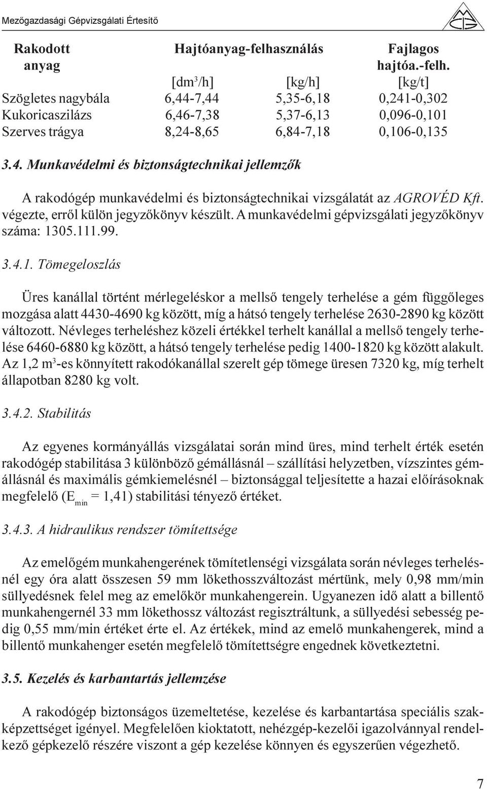 A munkavédelmi gépvizsgálati jegyzõkönyv száma: 13