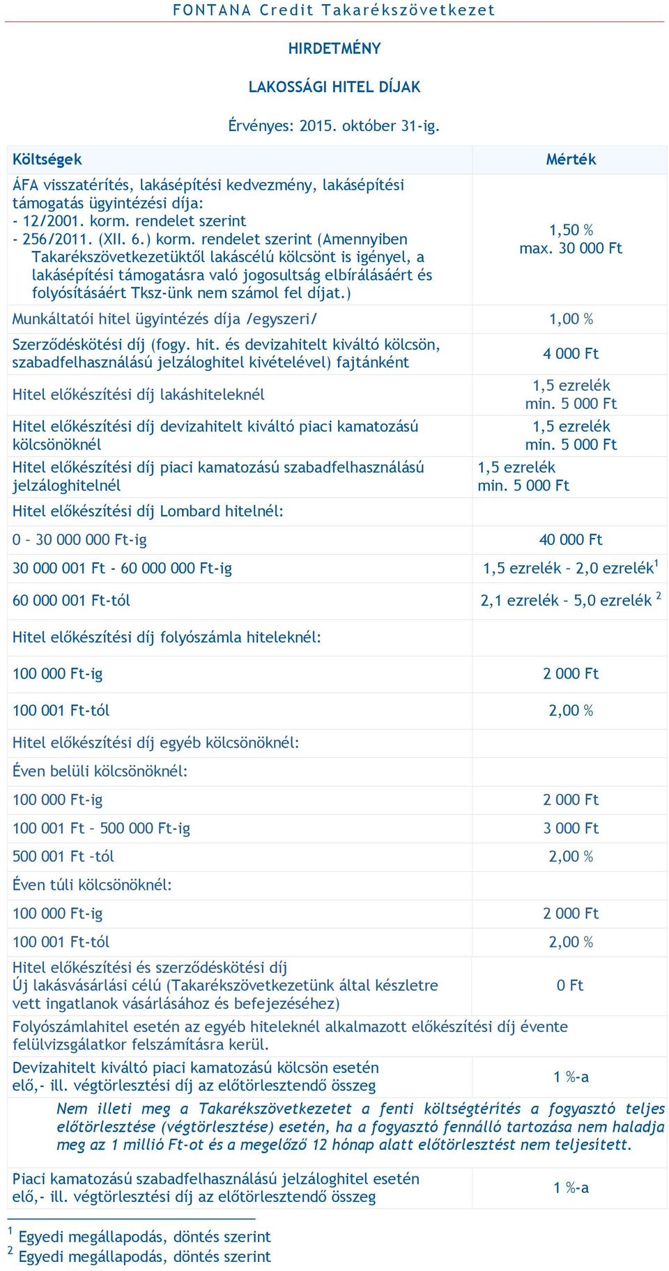 rendelet szerint (Amennyiben Takarékszövetkezetüktől lakáscélú kölcsönt is igényel, a lakásépítési támogatásra való jogosultság elbírálásáért és folyósításáért Tksz-ünk nem számol fel díjat.