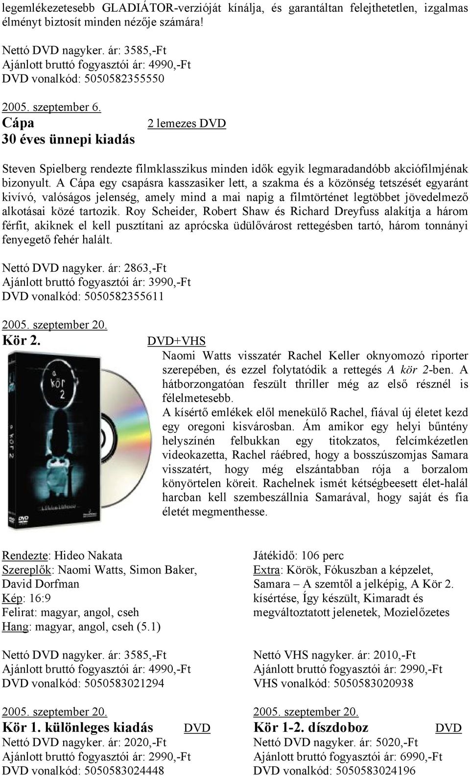 A Cápa egy csapásra kasszasiker lett, a szakma és a közönség tetszését egyaránt kivívó, valóságos jelenség, amely mind a mai napig a filmtörténet legtöbbet jövedelmező alkotásai közé tartozik.