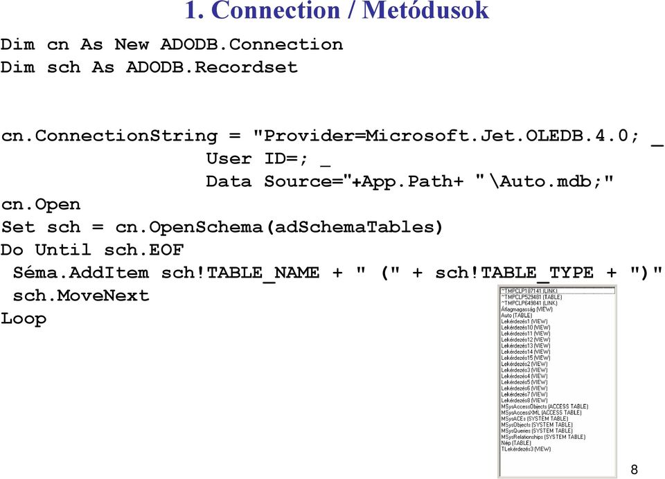 0; _ User ID=; _ Data Source="+App.Path+ " \Auto.mdb;" cn.open Set sch = cn.
