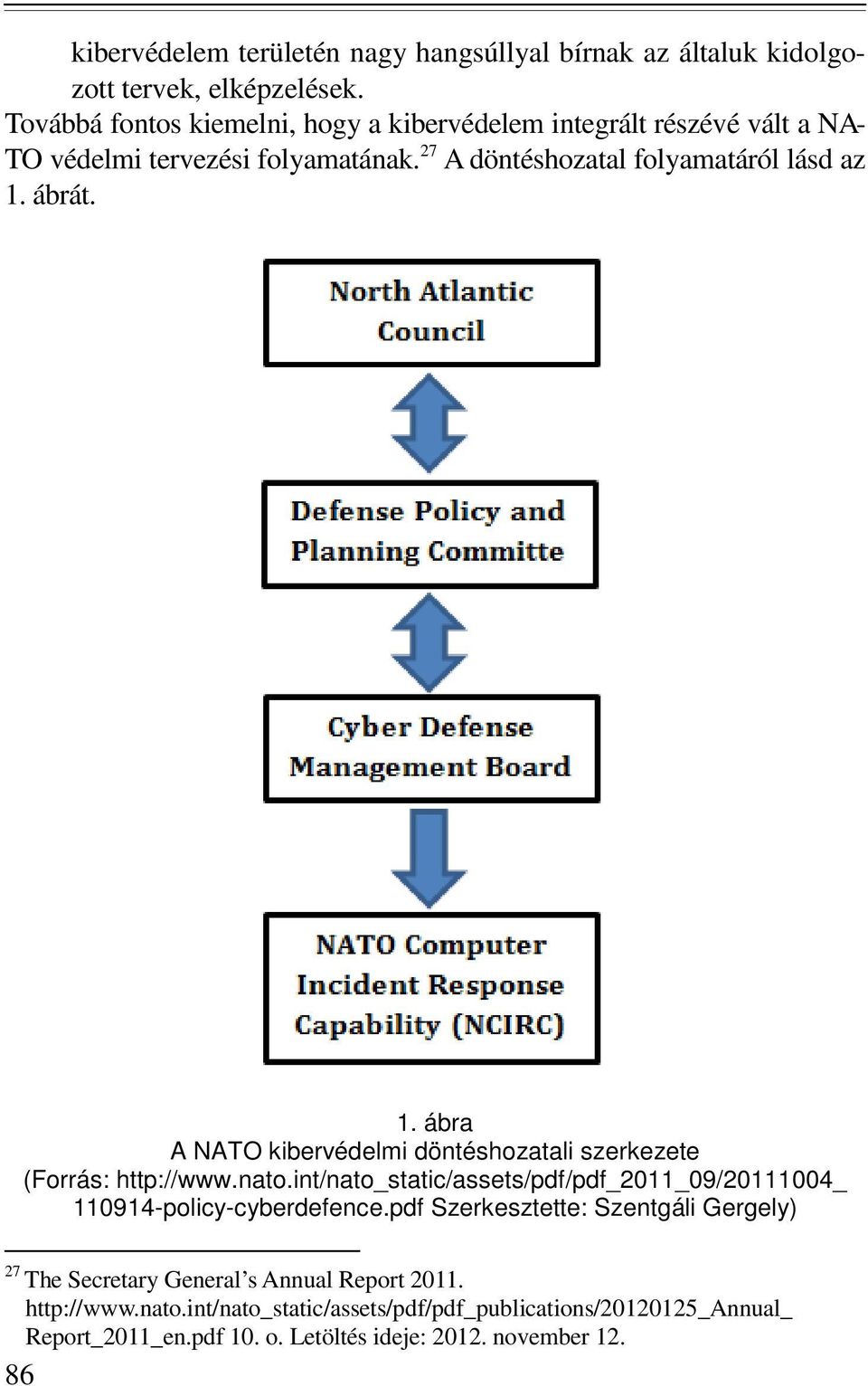 1. ábra A NATO kibervédelmi döntéshozatali szerkezete (Forrás: http://www.nato.int/nato_static/assets/pdf/pdf_2011_09/20111004_ 110914-policy-cyberdefence.