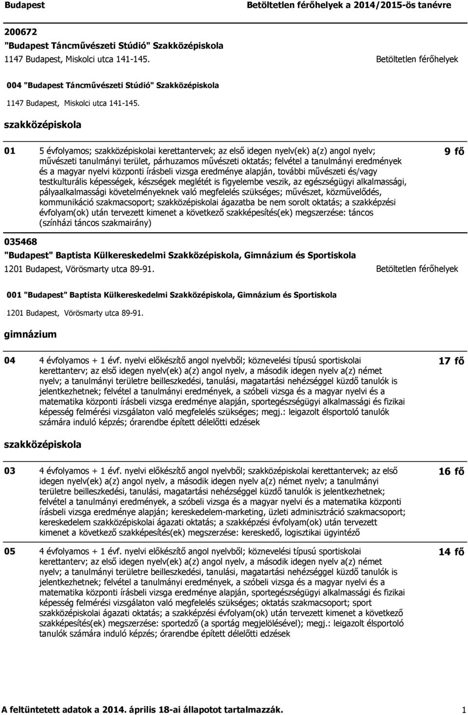 5 évfolyamos; i kerettantervek; az első idegen nyelv(ek) a(z) angol nyelv; művészeti tanulmányi terület, párhuzamos művészeti oktatás; felvétel a tanulmányi eredmények és a magyar nyelvi központi