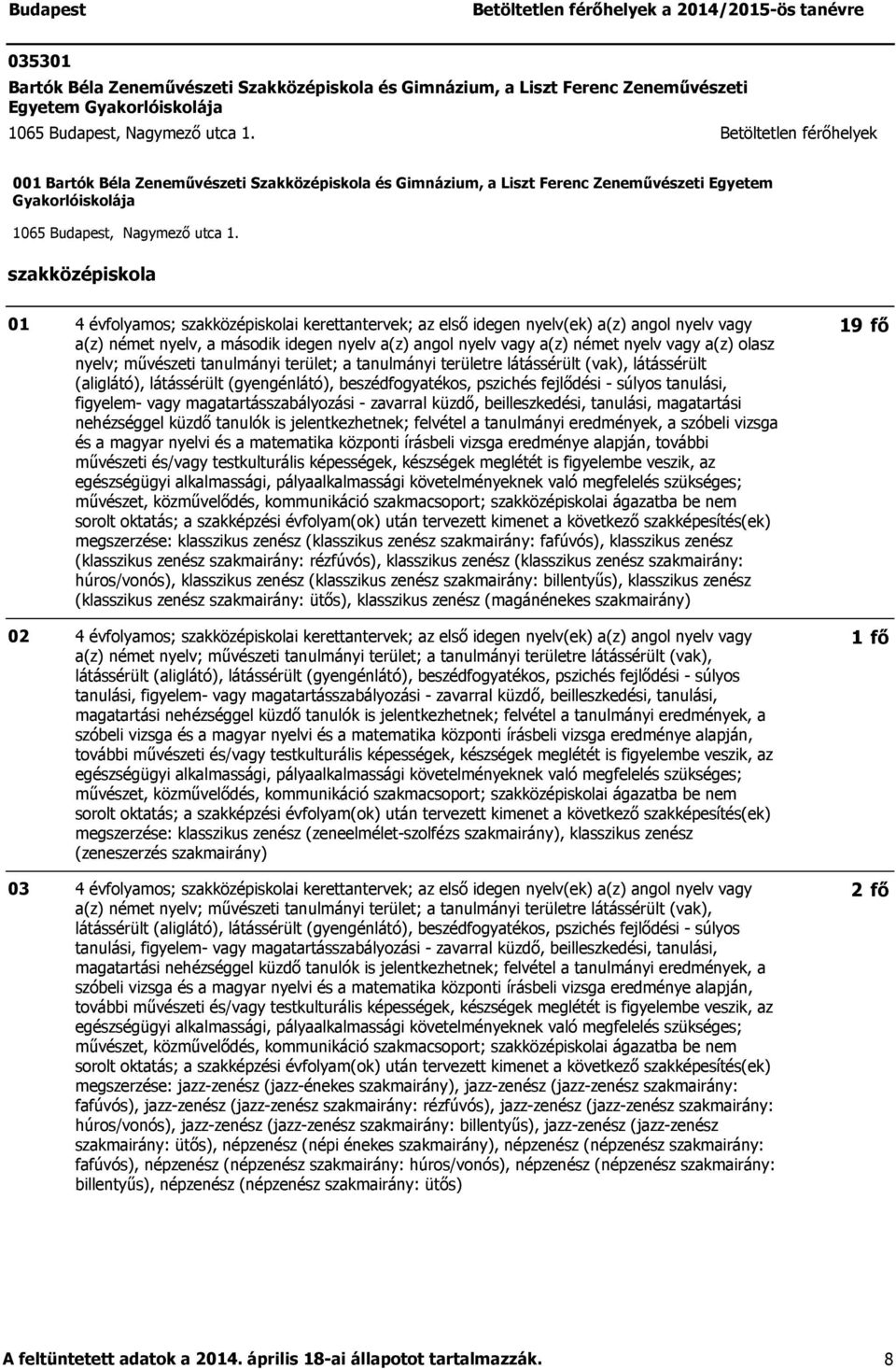 03 4 évfolyamos; i kerettantervek; az első idegen nyelv(ek) a(z) angol nyelv vagy a(z) német nyelv, a második idegen nyelv a(z) angol nyelv vagy a(z) német nyelv vagy a(z) olasz nyelv; művészeti