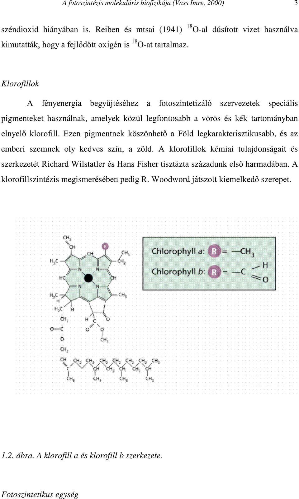 Klorofillok Œ IpQ\HQHUJL EHJ\&MWpVpKH Ž IRWRV]LQWHWL]iO V]HUYH]HWH VSHFLiOL pigmenteket használnak, amelyek közül legfontosabb a vörös és kék tartományban HOQ\HO NORURILOO (]HŠ`