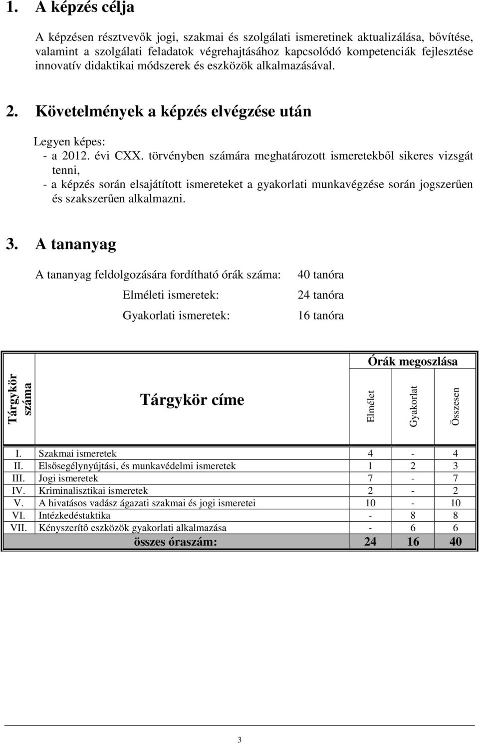 törvényben számára meghatározott ismeretekből sikeres vizsgát tenni, - a képzés során elsajátított ismereteket a gyakorlati munkavégzése során jogszerűen és szakszerűen alkalmazni. 3.