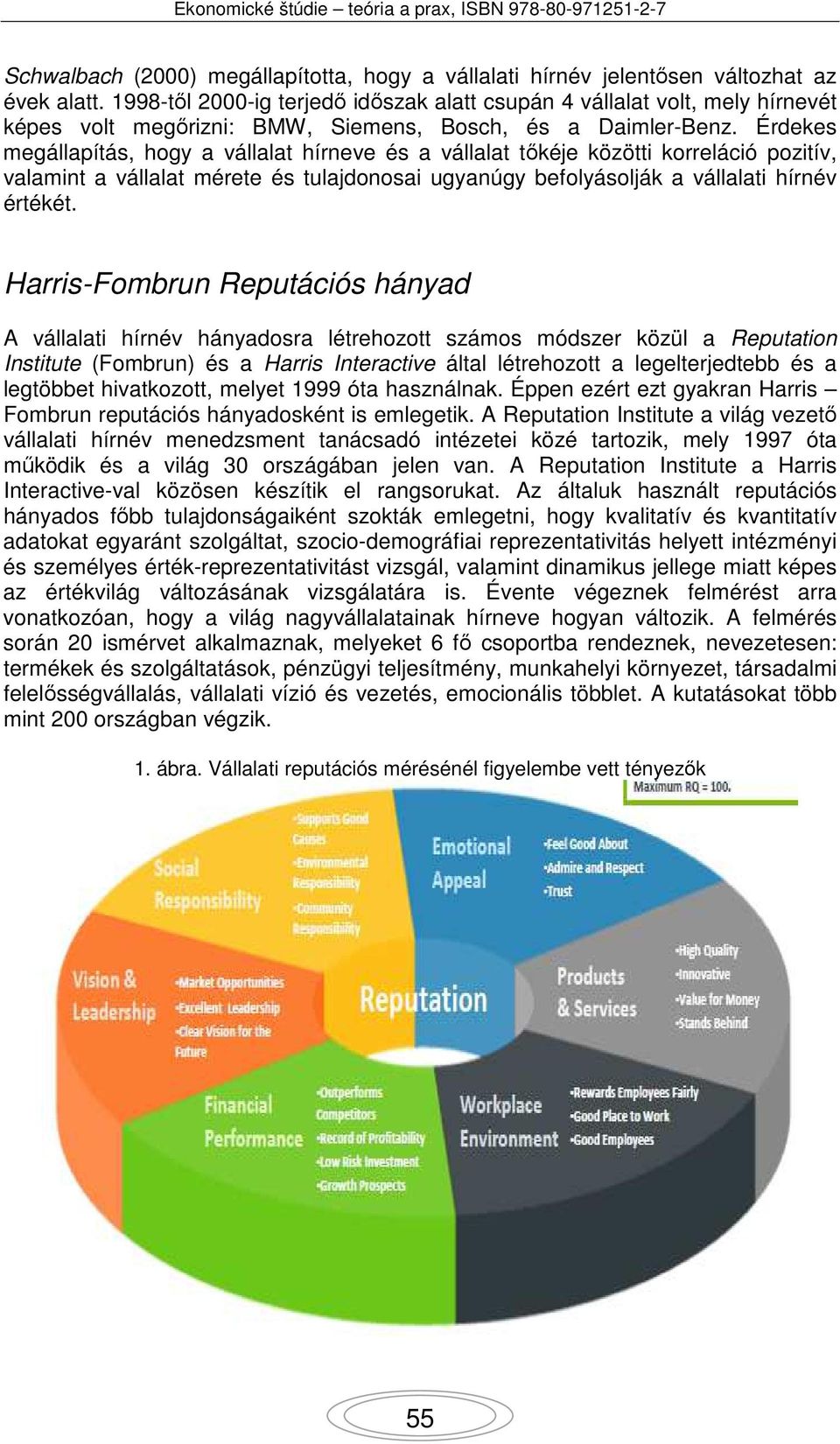 Érdekes megállapítás, hogy a vállalat hírneve és a vállalat tőkéje közötti korreláció pozitív, valamint a vállalat mérete és tulajdonosai ugyanúgy befolyásolják a vállalati hírnév értékét.