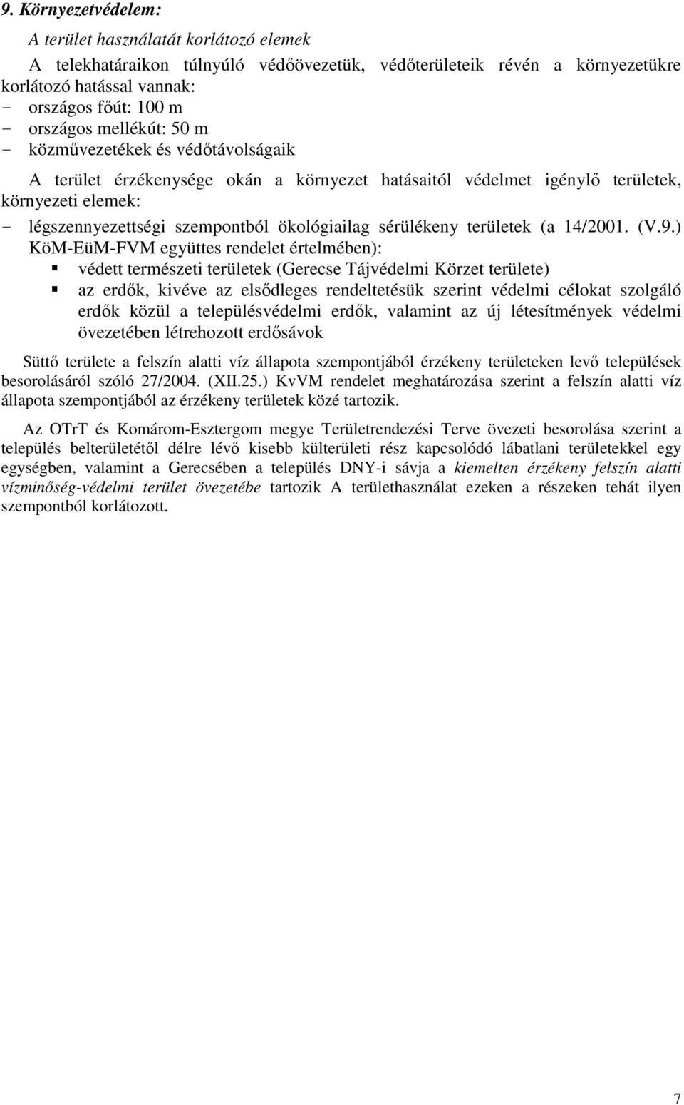 sérülékeny területek (a 14/2001. (V.9.