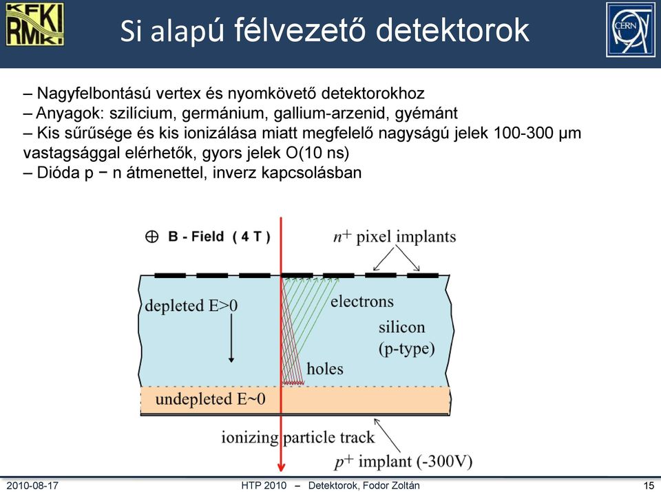 gyémánt Kis sűrűsége és kis ionizálása miatt megfelelő nagyságú jelek 100-300 μm